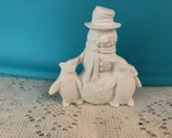 T3 - Snowman with Penguins Ceramic Bisque Ready to Paint, Unpainted, You... - £1.96 GBP