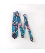 ROOSTER Mens Necktie Vtg 70s Plaid Knit Lambswool Woven In Scotland Made... - €16,29 EUR