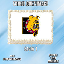 Ferris State Edible Image Topper Cupcake Frosting 1/4 Sheet 8.5 x 11&quot; - £9.28 GBP