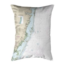 Betsy Drake Long Beach, NJ Nautical Map Noncorded Indoor Outdoor Pillow 16x20 - £42.72 GBP