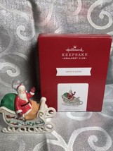 Hallmark 2021 Santa’s Sleigh Porcelain KOC Club Exclusive Keepsake Ornament - £47.92 GBP