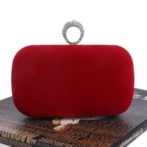 Velvet luxury women evening bag YM1033red Mini(Max Length&lt;20cm) - £12.78 GBP