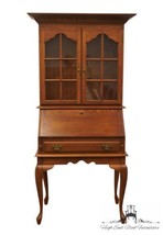 HIGH END Solid Oak Country French Style 32&quot; Secretary Desk w. Lighted Display... - £938.20 GBP