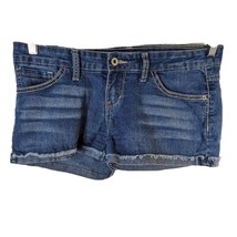 Levis Shorty Short Jean Shorts Denim Womens Size 9 Distressed Roll Up 34... - $27.17