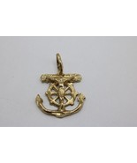 10K Yellow Gold Crucifix Anchor Charm Pendant Cristo Ancla Dije Mariner - $140.33 CAD