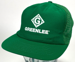 Vtg GREENLEE Hat-Professional Tools-Green-Mesh-Snapback-Puff Logo-Trucke... - $21.04