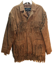 Leather Gallery Brown Hippie 60s Bikers Vintage Fringe Suede Western Jac... - $96.97