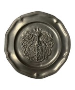 Vintage Coat of Arms Decorative Pewter Plate Medieval Decor Man Cave Battle - £29.30 GBP