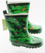 Kid Made Modern Little Kids&#39; Bug Camo Garden Rain Boots Green S 5/6 - $14.84