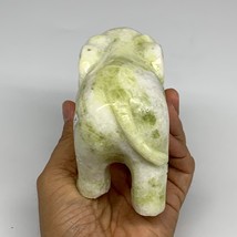 1.7 lbs, 4.9&quot;x3.2&quot;x2.1&quot; Natural Solid Serpentine Elephant Figurine @Chin... - £47.96 GBP