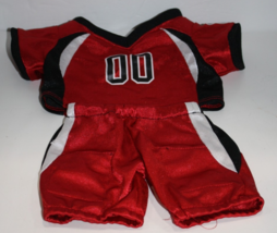 Build A Bear Football Uniform Outfit Red Black Jersey Pants 00 Teddy Clo... - $10.84