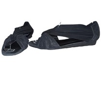 Donald Pliner Woman Black Suede Flats Size 8 Twist Front Stretch Straps ... - $13.63