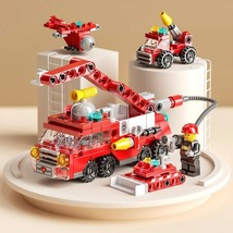 Small Particle Mini Fire truck Children&#39;s Toys Building Blocks  - £12.76 GBP