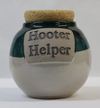 Hooter Helper Coin/Dollar Jar Bank w/Cork Top 5-1/2&quot;Tumbleweed Stoneware Pottery - $9.99