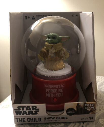 Musical Plastic SNOW GLOBE Star Wars Mandalorian THE CHILD Christmas Baby Yoda - $40.28