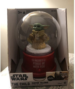 Musical Plastic SNOW GLOBE Star Wars Mandalorian THE CHILD Christmas Bab... - $40.28