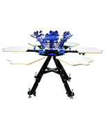 Micro-registration 6 Color 6 Station Silk Screen Printing Press w/Liftab... - $1,713.60 CAD