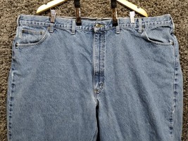 Carhartt Jeans Men 48x32 Blue Relaxed Fit B17 DST Casual Workwear Denim ... - $13.09