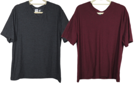 Leg3nd Men&#39;s Set Of Two Legendary V-Neck T-Shirts Size XL Burgundy &amp; Gray - £31.44 GBP