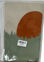 Abstract Boho Green Sunrise Sunset Mountain Dish Towels Dishcloth Set of 4 image 2