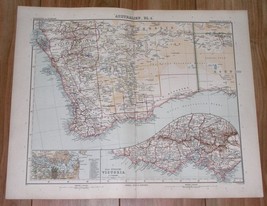 1905 Antique Map Of Western Australia Perth / Sydney Victoria Melbourne Inset - $29.58