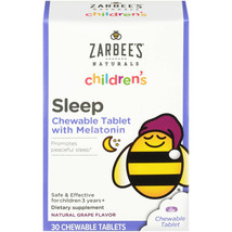 Zarbee&#39;s - Children&#39;s Sleep With Melatonin Natural Grape - 30 Chewable Tablets.+ - £15.65 GBP