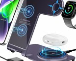 Wireless Charger, Aluminum Alloy Wireless Charging Station 3 In 1 Wirele... - £39.11 GBP