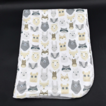 Cloud Island Baby Blanket Woodland Animals Bear Moose Fox Raccoon White Gray - £22.41 GBP