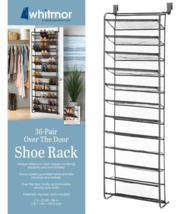 Hanging Shoe Organizer 69&quot;H X 21.63&quot;W X 7.5&quot;L Metal Gunmetal By Whitmor - $563.75 MXN