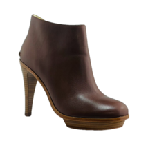 ELAINE TURNER Womens Shoes  Brown Leather Platform Booties Size 8.5 Heels - £53.48 GBP