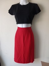 Jones New York Red Pencil Skirt Lined Size 6 Zipper back - £10.33 GBP