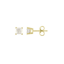 0.25Ct Princess Cut Natural Diamond Stud Earrings in 14K Yellow Gold - £128.27 GBP