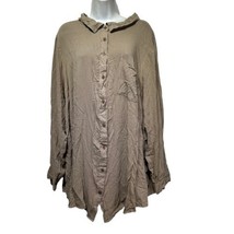 Torrid Womens Atmosphere Tan Rayon W Wash Button Up Shirt Size 6 - £14.01 GBP