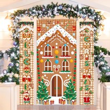 3Pcs Christmas Gingerbread House Party Decorations, Gingerbread House Door Cover - $32.99