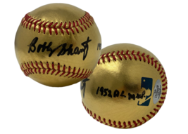 Bobby Shantz Autographed &quot;1952 AL MVP&quot; Gold Yankees Baseball TriStar - £121.58 GBP