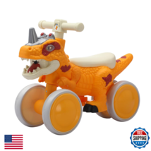 Vizzty Dinosaur Balance Bike For 1-3 Year Olds Toddler 4-Wheel No-Pedal ... - $74.58