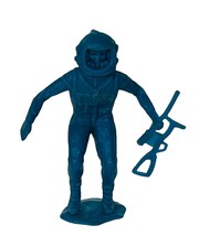 Astronaut MPC Army Men Toy Soldier plastic military figure vtg Marx Space BLUE 2 - $13.81