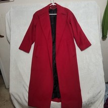 Jules Miller New York Womens Trench Coat Size M Medium USA Red Pure Wool - $84.87