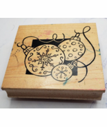 Three Classic Christmas Ornaments Great Impressions Wood Mounted Rubber ... - €5,12 EUR