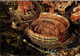 Postcard Italy, Rome Aerial View of the Historic Ancient Colosseum - £3.92 GBP