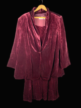 Susan Graver Size 2X Dress &amp; Jacket Set Red Velour Velvet Fancy Holiday ... - $29.19