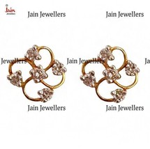 IGI 0.35 Ct Real Genuine Brilliant Cut White Diamonds 18 Kt Gold Stud Earrings - £461.95 GBP