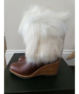 Sorel Park City Short Wedge Waterproof Leather Boots Fur in Elk Brown $3... - £98.78 GBP