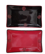 World Market Red &amp; Black Japanese Lacquered Appetizer Dishes Trays - $222.06 MXN