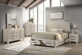 Purley 4-Piece Queen Bedroom Set with Storage – Light Grey Finish - $1,499.00