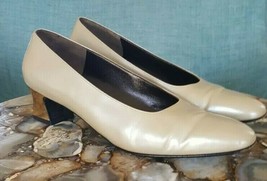 Sale ✔$600 Salvatore Ferragamo Stunning Nude Gold Heel Shoes Rarely 8.5 Aa - £24.19 GBP