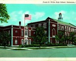 Frank E Willis High School Delaware Ohio OH UNP Linen Postcard B8 - $2.92