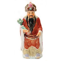 Chinese Porcelain LU Statue Fu Lu Shou Wealth Good Luck Statue 1960&#39;s 6&quot; - £38.63 GBP