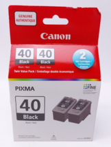 Canon PG-40 Ink 2 Cartridges Black Twin Pack Box Sealed Genuine - $28.95