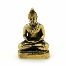 MINIATURE BRONZE BUDDHA STATUE 1&quot; Tiny Mini Buddhist Figurine Amulet Tal... - $13.56 CAD